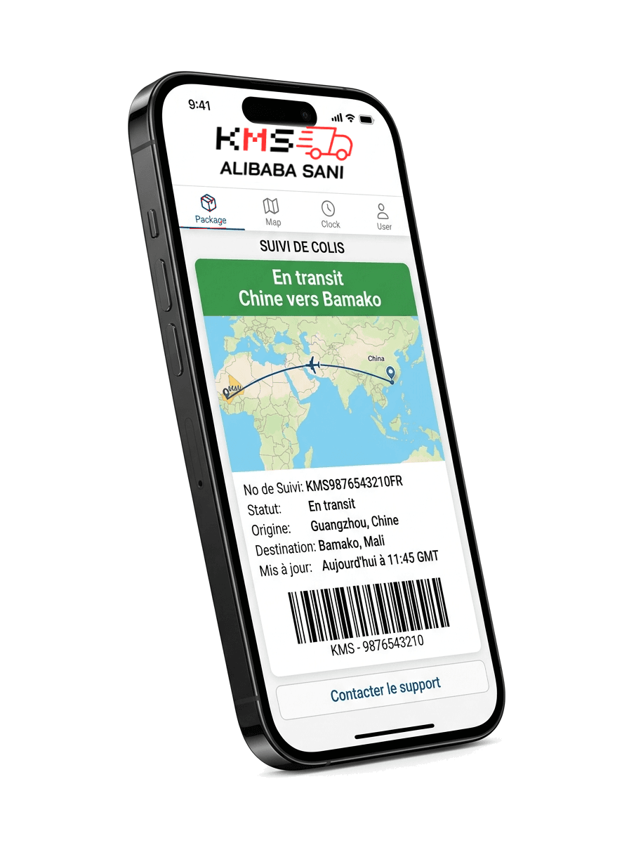 Suivi d’un colis dans l’application KMS